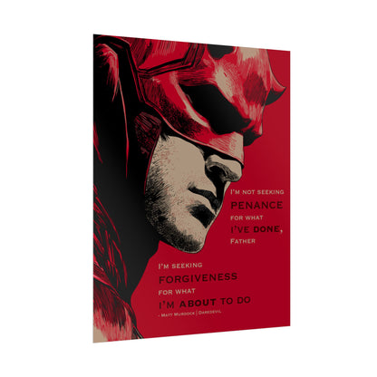 Daredevil Quote Rolled Poster — 'I'm Seeking Forgiveness'