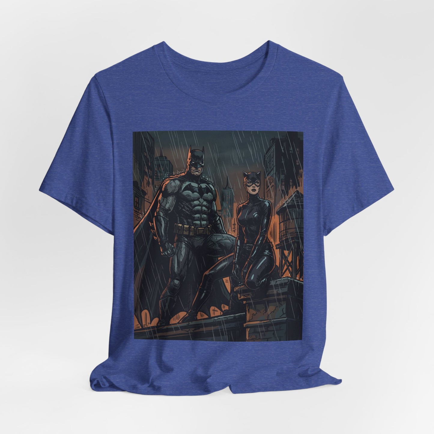 Batman & Catwoman Rain Night T‑Shirt