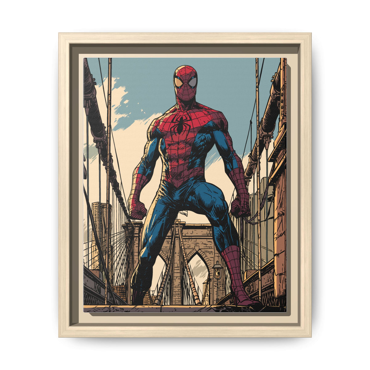 Spider-Man Comic Art Matte Framed Canvas