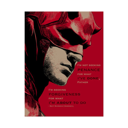 Daredevil Quote Rolled Poster — 'I'm Seeking Forgiveness'