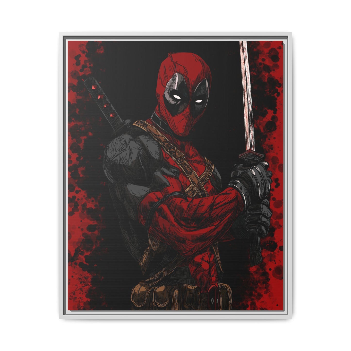 The Merc #2 - Framed Canvas Wall Art — Comic Antihero Sword Portrait