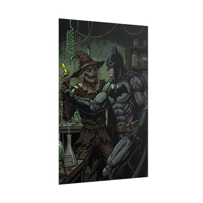 Batman & Scarecrow Poster — Dark Comic Book Art, Horror Superhero Wall Decor