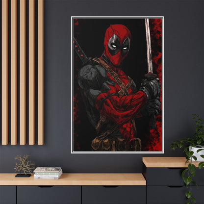 The Merc #2 - Framed Canvas Wall Art — Comic Antihero Sword Portrait