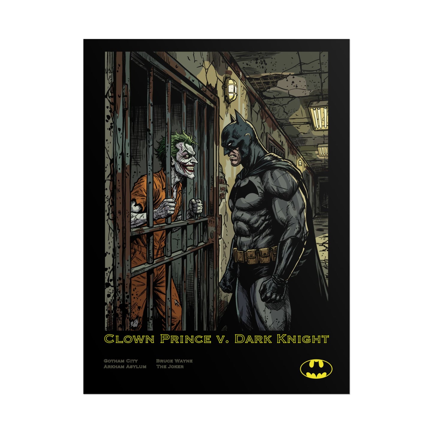 Batman vs Joker Poster – Clown Prince v. Dark Knight Rolled Art Print