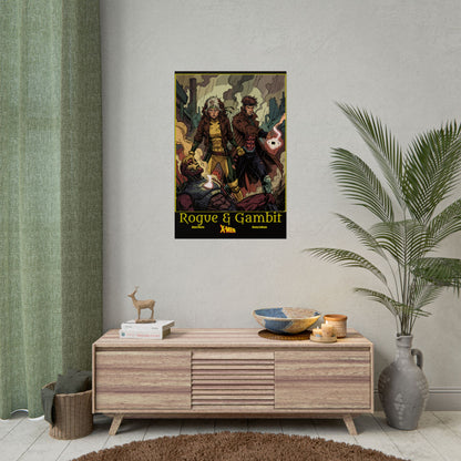 X-Men Rogue & Gambit Poster — Retro Comic Rolled Poster