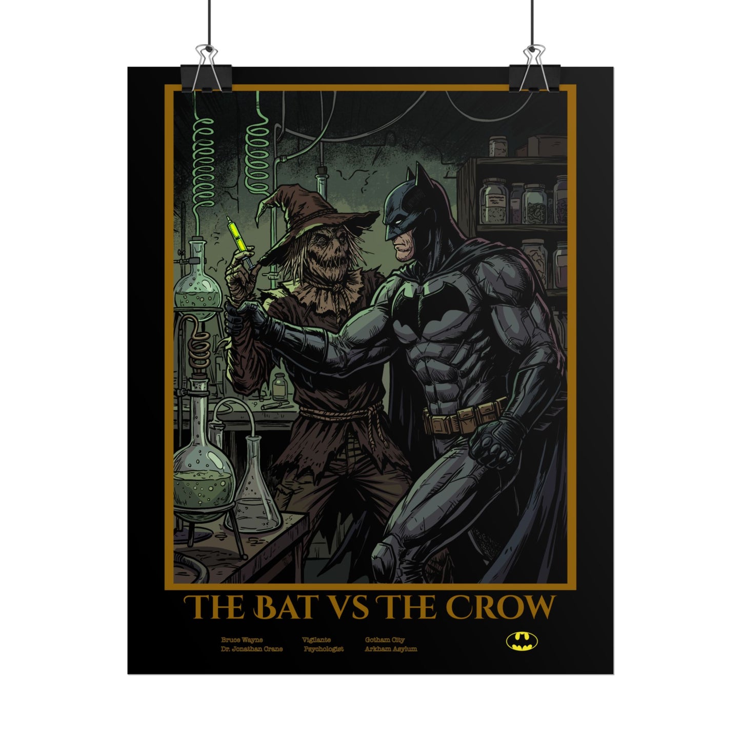 Batman vs Scarecrow Cinematic Rolled Poster — Vintage Comic Movie Art Print