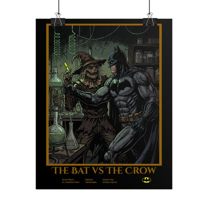 Batman vs Scarecrow Cinematic Rolled Poster — Vintage Comic Movie Art Print