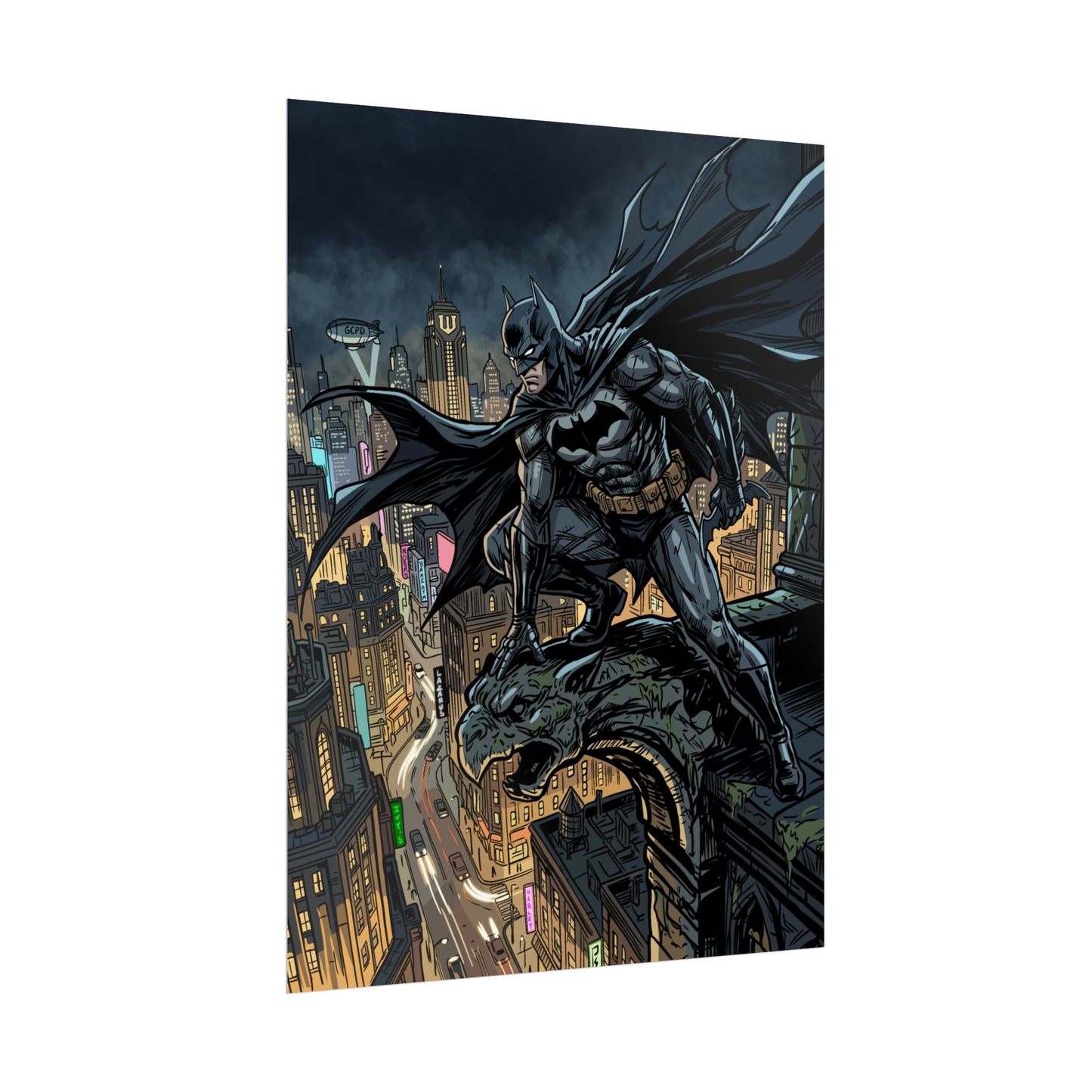 Batman City Rooftop Rolled Poster