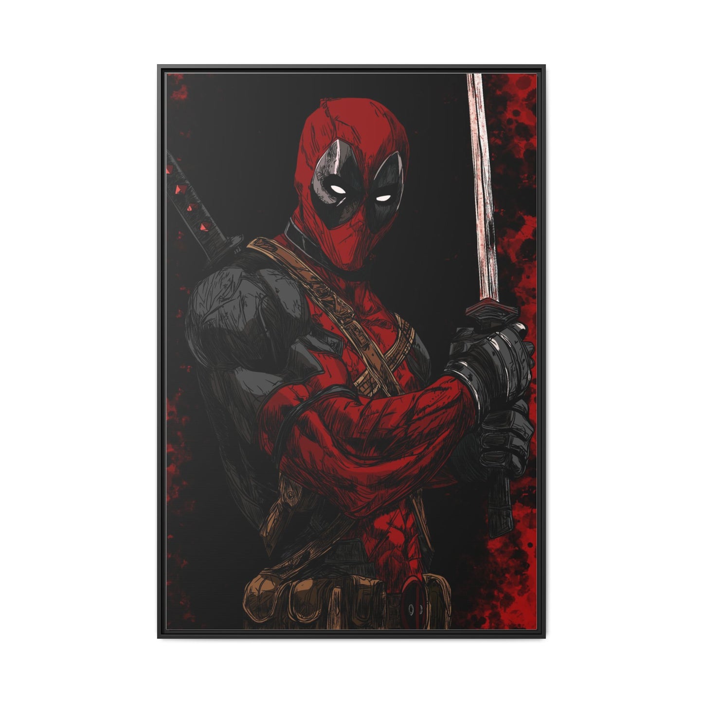 The Merc #2 - Framed Canvas Wall Art — Comic Antihero Sword Portrait