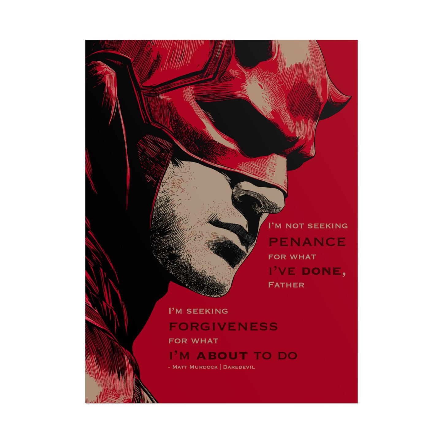 Daredevil Quote Rolled Poster — 'I'm Seeking Forgiveness'