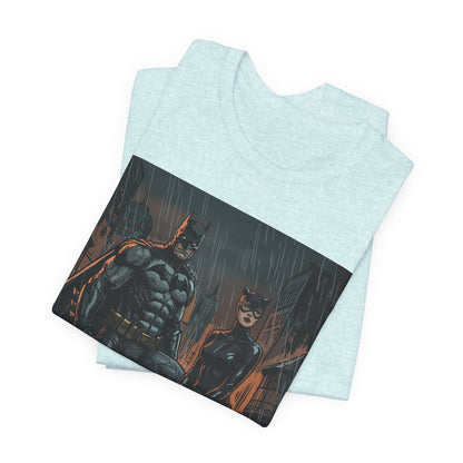 Batman & Catwoman Rain Night T‑Shirt