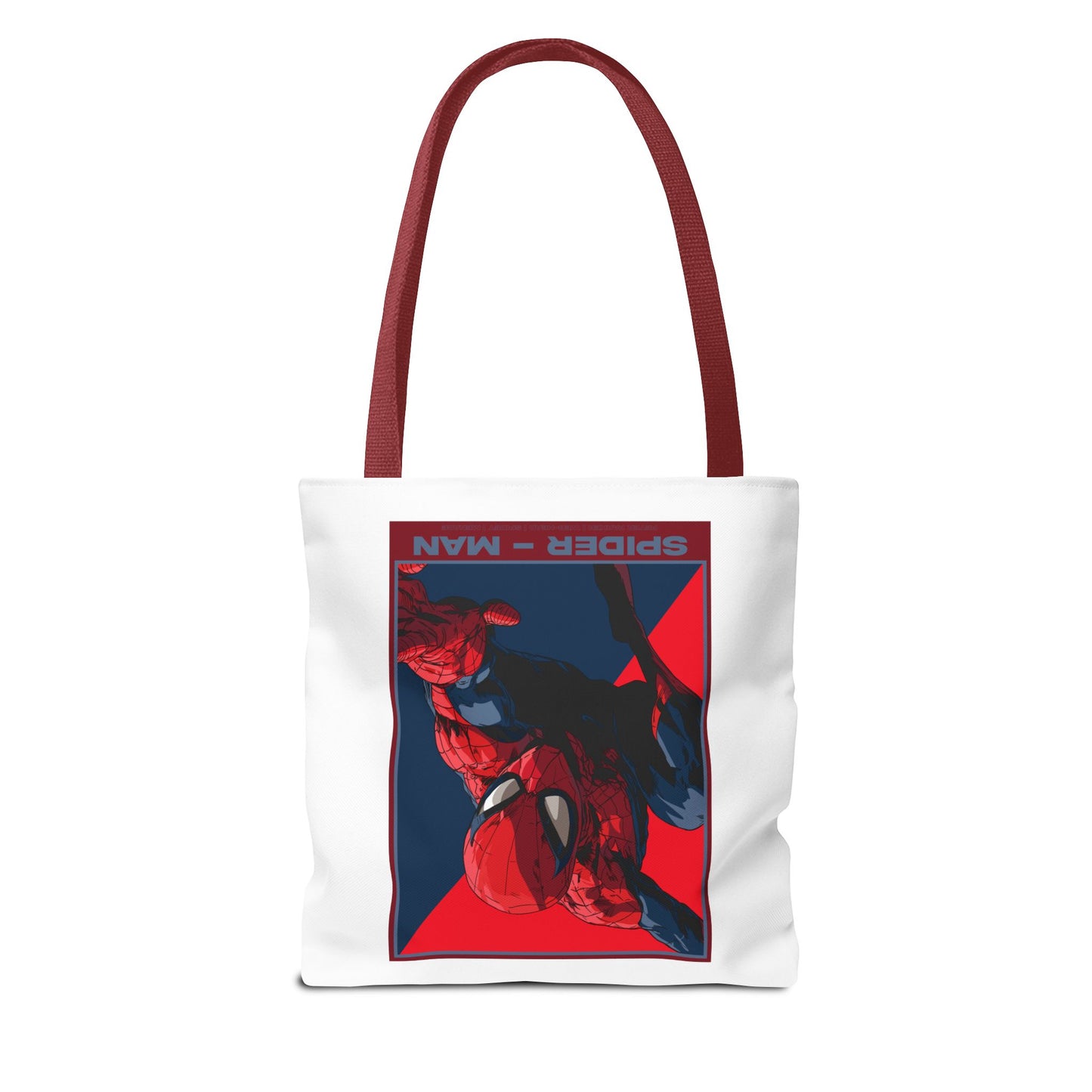Spider-Man Graphic Tote Bag — Retro Red & Blue Comic Design