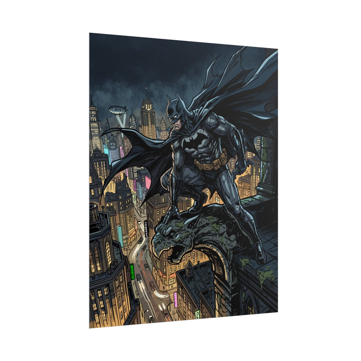 Batman City Rooftop Rolled Poster