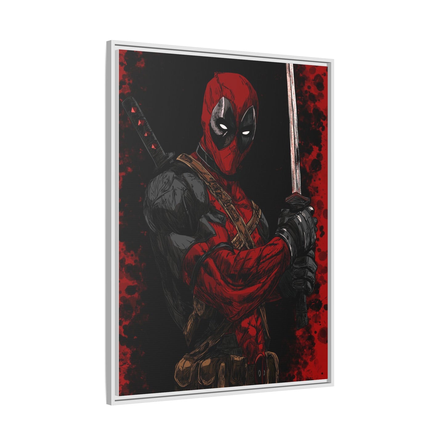 The Merc #2 - Framed Canvas Wall Art — Comic Antihero Sword Portrait