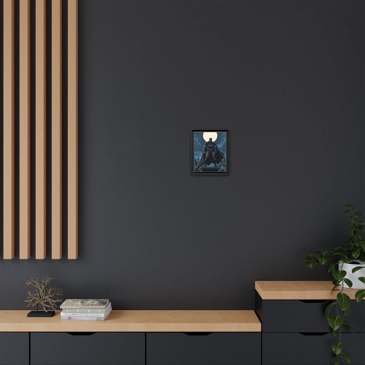 Batman Moonlit Matte Canvas Framed Print