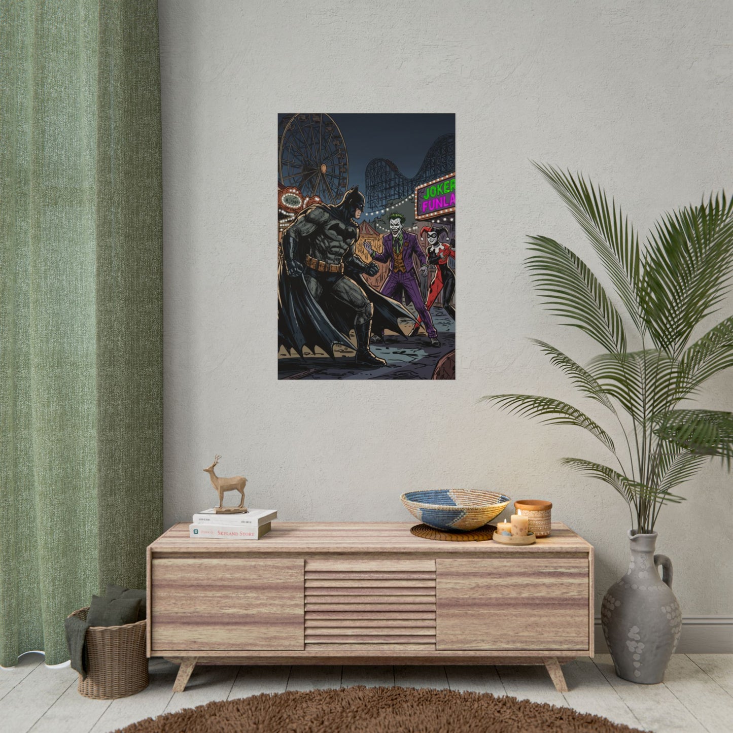 Batman vs Joker Carnival Poster – Rolled Comic Art Print