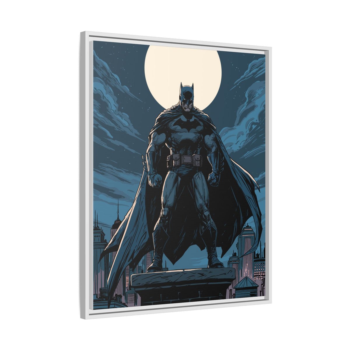 Batman Moonlit Matte Canvas Framed Print
