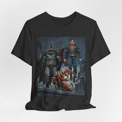 Superhero Team Graphic Tee — Batman, Superman & The Flash