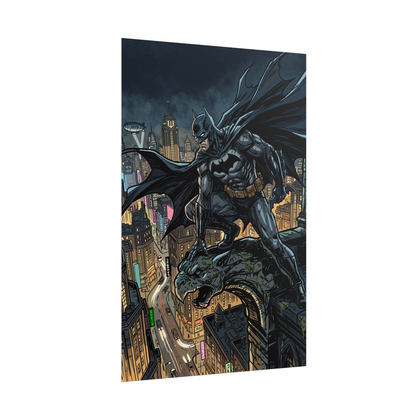 Batman City Rooftop Rolled Poster