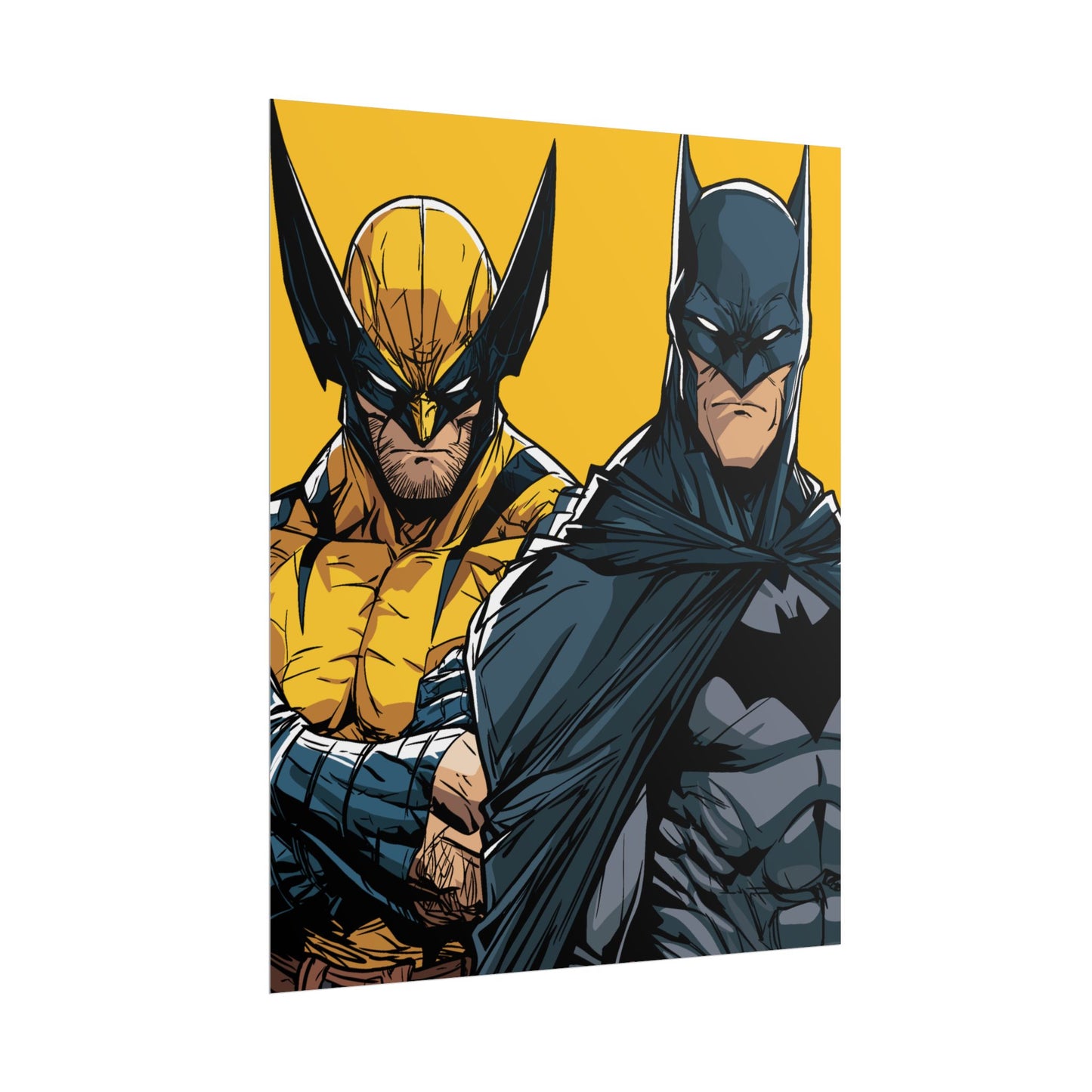 Batman & Wolverine Comic Art Rolled Poster