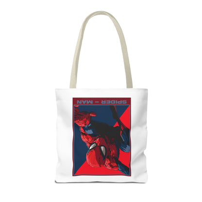 Spider-Man Graphic Tote Bag — Retro Red & Blue Comic Design