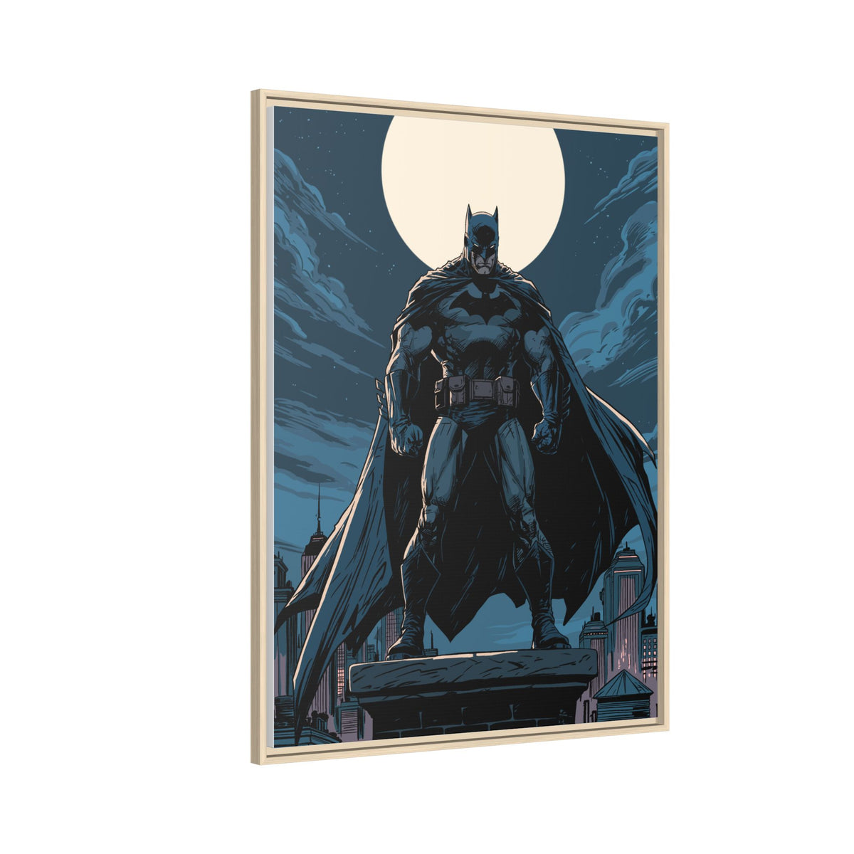 Batman Moonlit Matte Canvas Framed Print