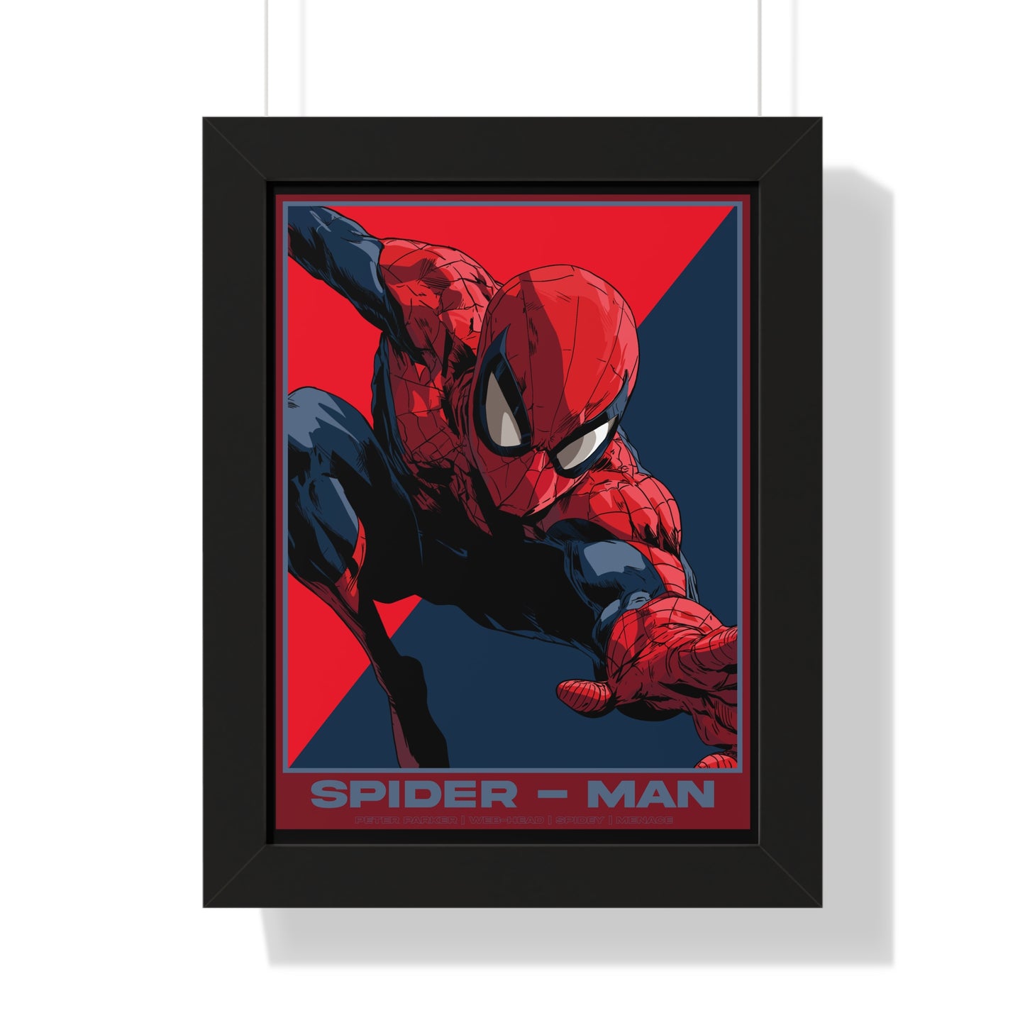 Spider-Man Framed Poster — Vertical Comic Art Print