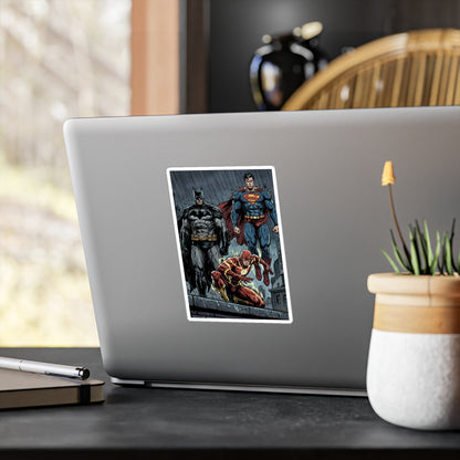 Superhero Trio Vinyl Sticker — Batman, Superman & Flash