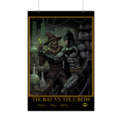 Batman vs Scarecrow Cinematic Rolled Poster — Vintage Comic Movie Art Print