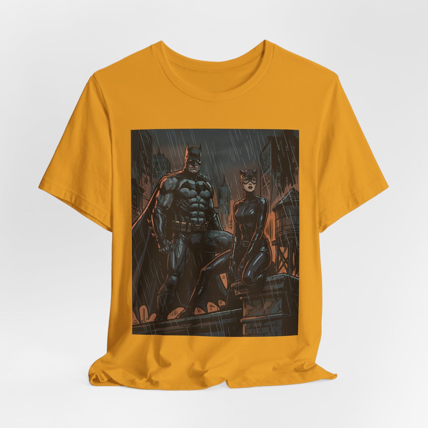 Batman & Catwoman Rain Night T‑Shirt