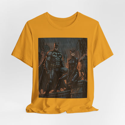 Batman & Catwoman Rain Night T‑Shirt