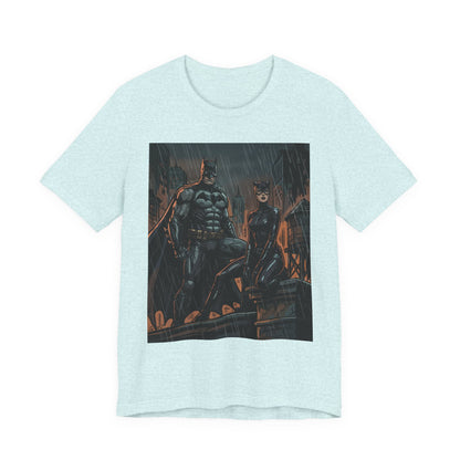 Batman & Catwoman Rain Night T‑Shirt