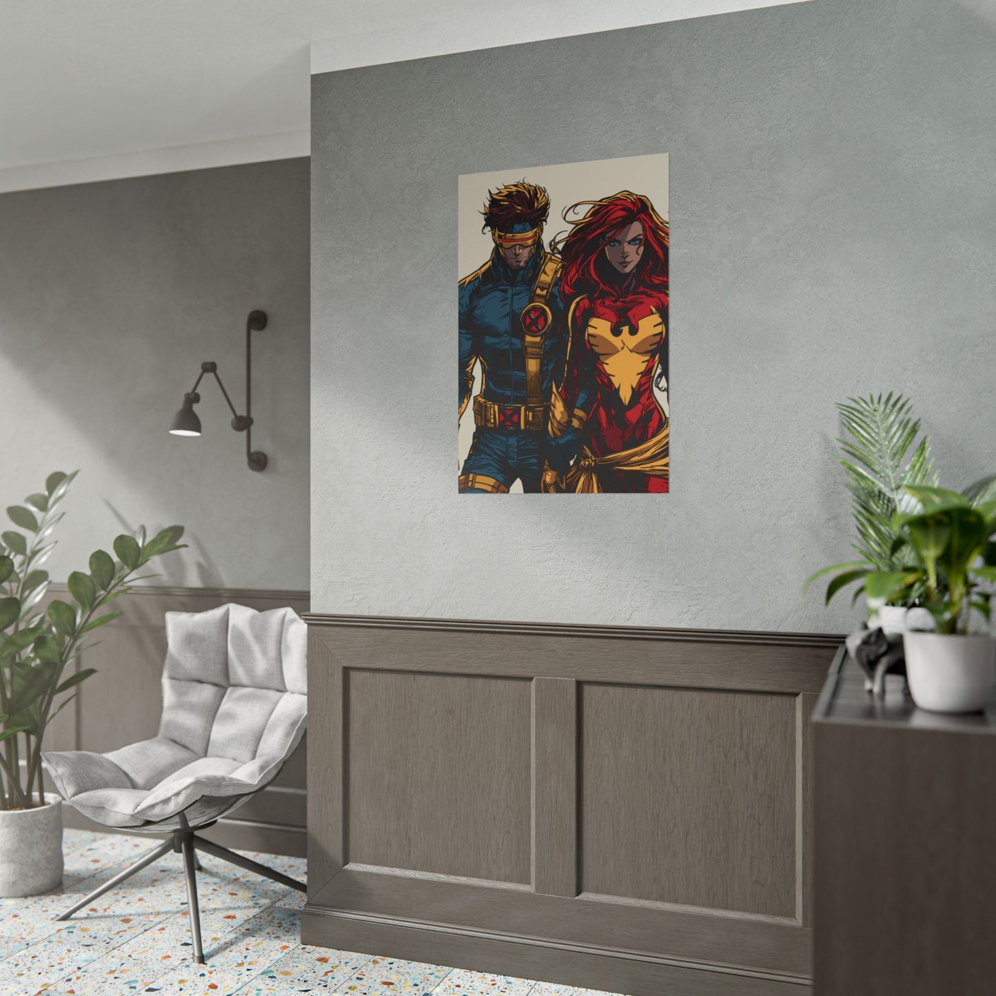 X-Men Cyclops & Jean Grey Poster — Vintage Comic Art Rolled Print