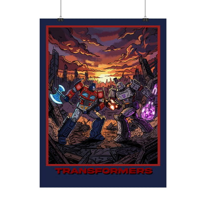 Transformers Optimus vs Megatron Cinematic Poster