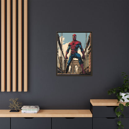 Spider-Man Comic Art Matte Framed Canvas