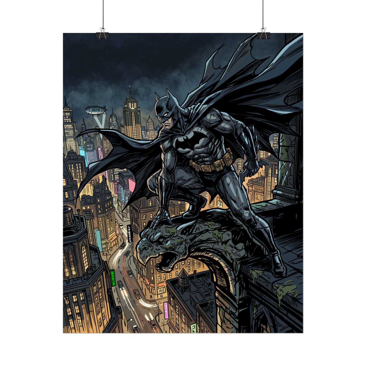 Batman City Rooftop Rolled Poster