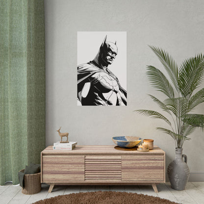 Batman Black & White Rolled Poster — Superhero Wall Art Print
