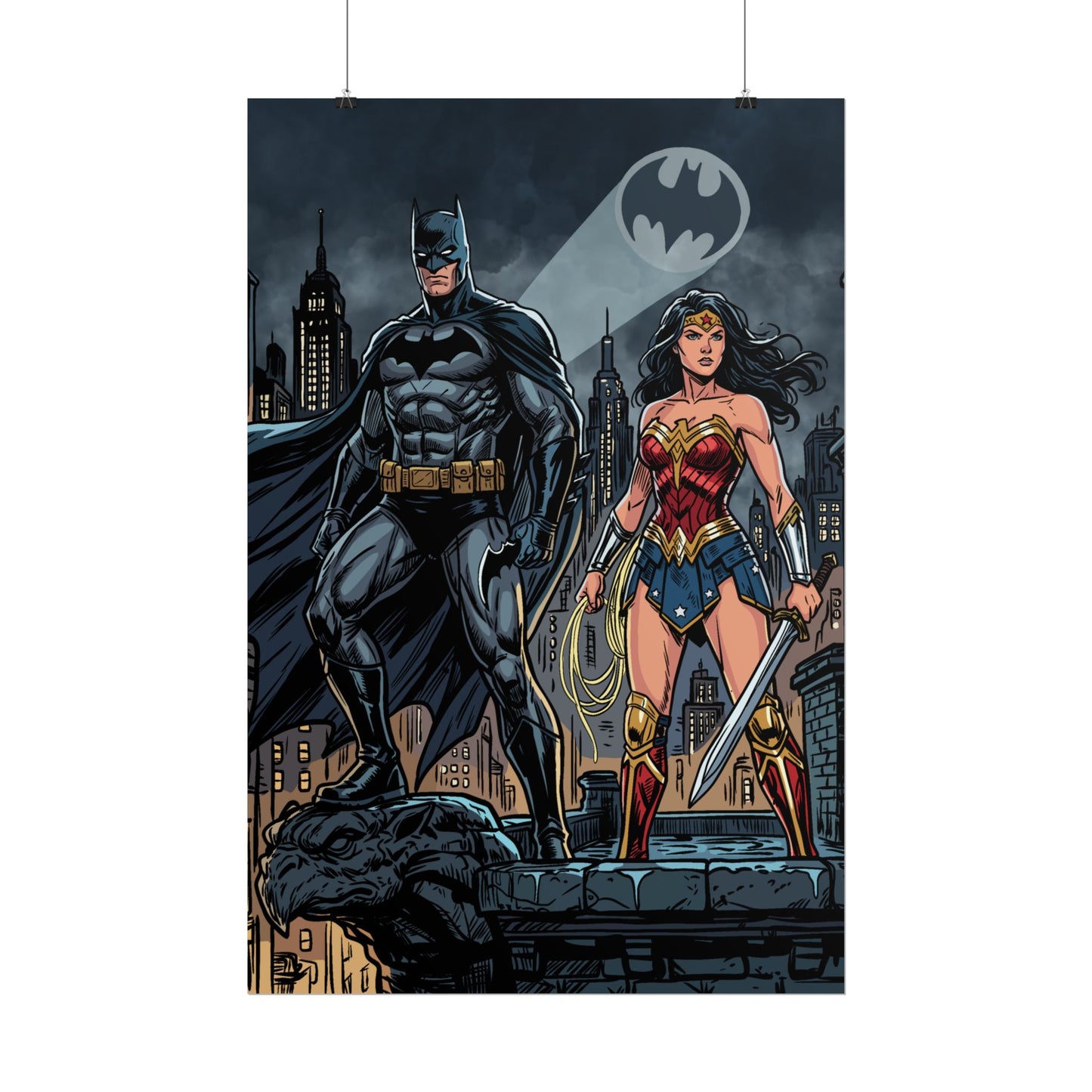 Batman & Wonder Woman City Night Poster