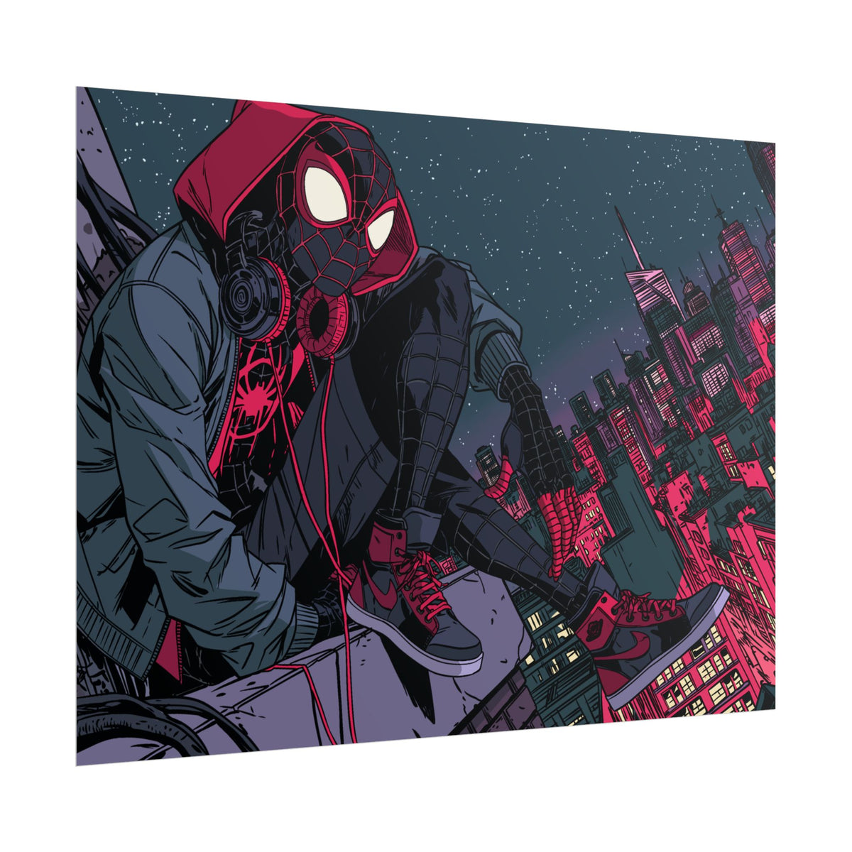 Spider-Verse Miles Morales Poster — Neon City