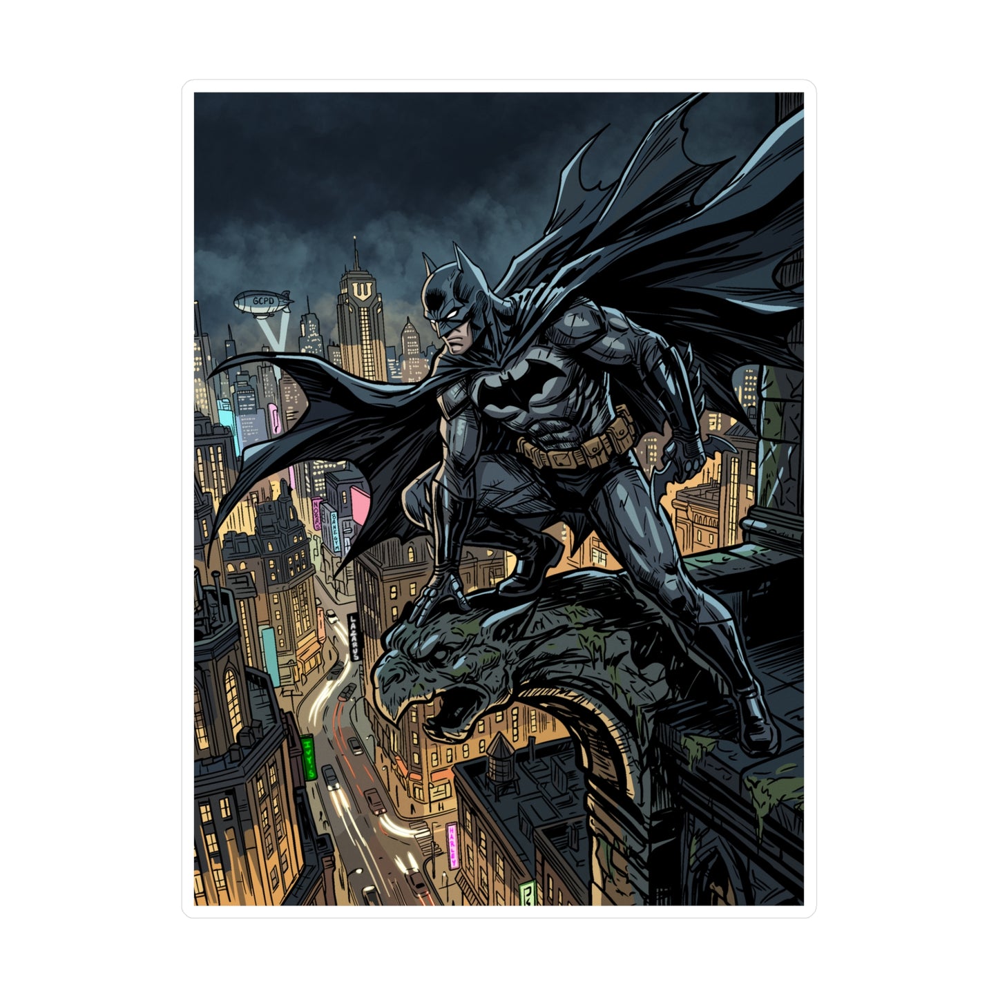 Batman Rooftop Magnet Sticker