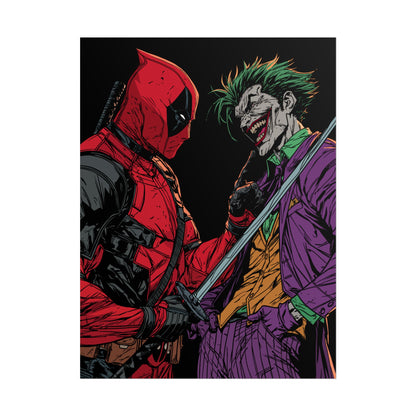 Deadpool vs Joker Comic Art Print
