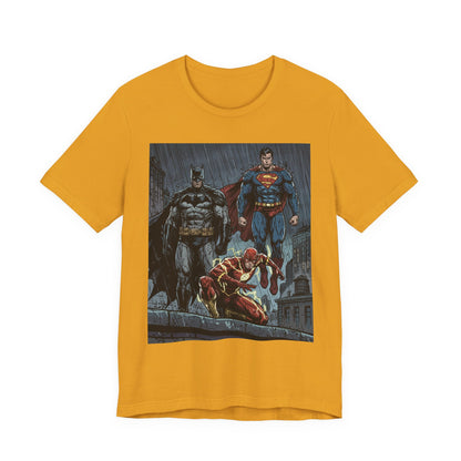 Superhero Team Graphic Tee — Batman, Superman & The Flash