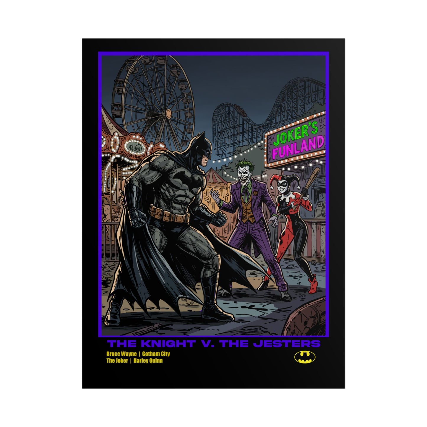 Batman vs Joker Rolled Poster — 'The Knight v. The Jesters' Comic Art Print