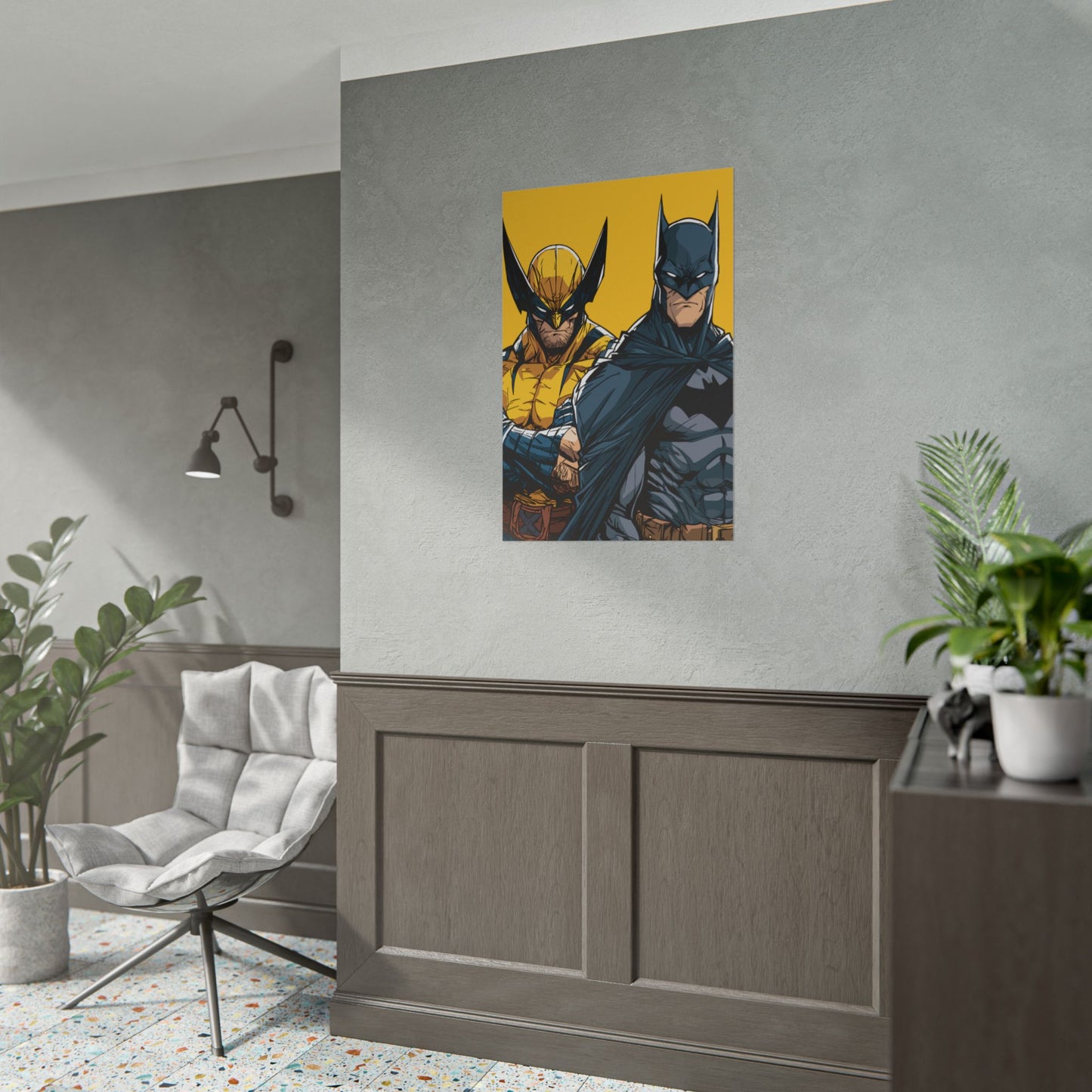 Batman & Wolverine Comic Art Rolled Poster