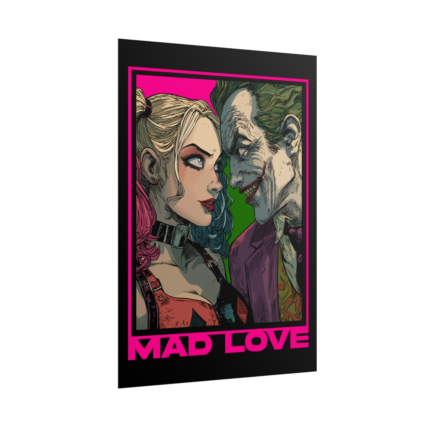 "Mad Love" Harley Quinn & Joker Comic Art Rolled Poster