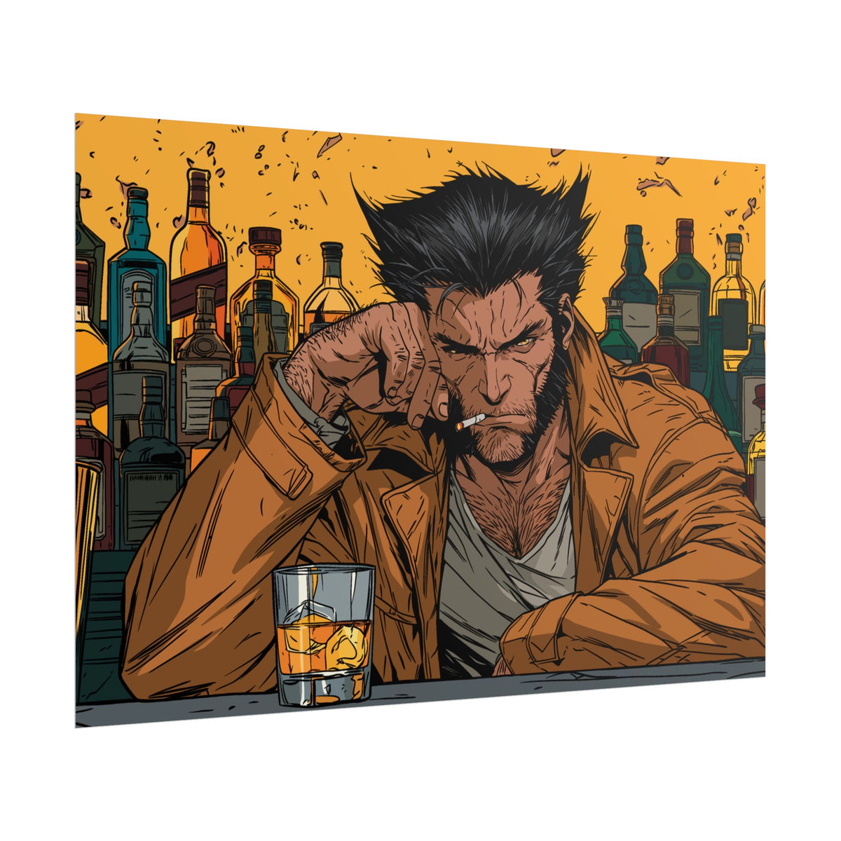 Wolverine Bar Scene Poster