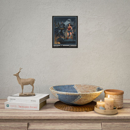 Batman & Wonder Woman Cinematic Rolled Poster — Superhero Wall Art