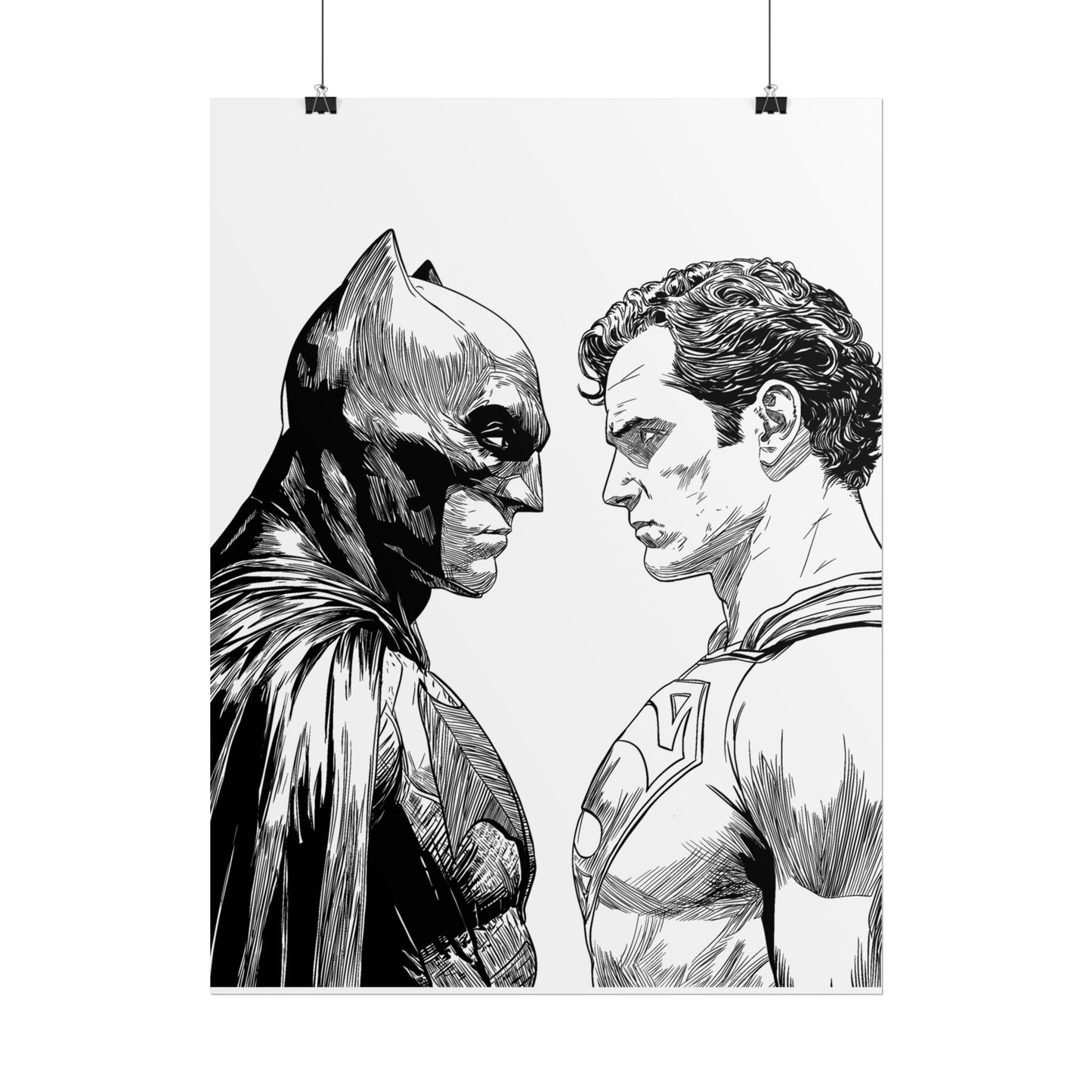 Batman vs Superman Black & White Poster