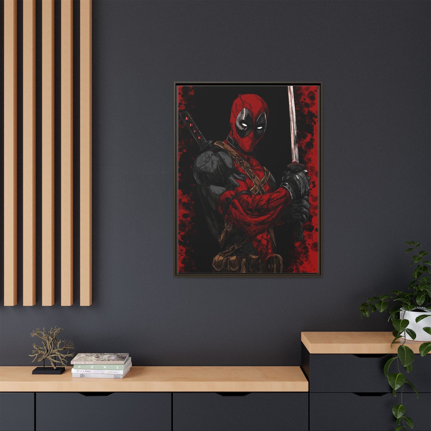 The Merc #2 - Framed Canvas Wall Art — Comic Antihero Sword Portrait