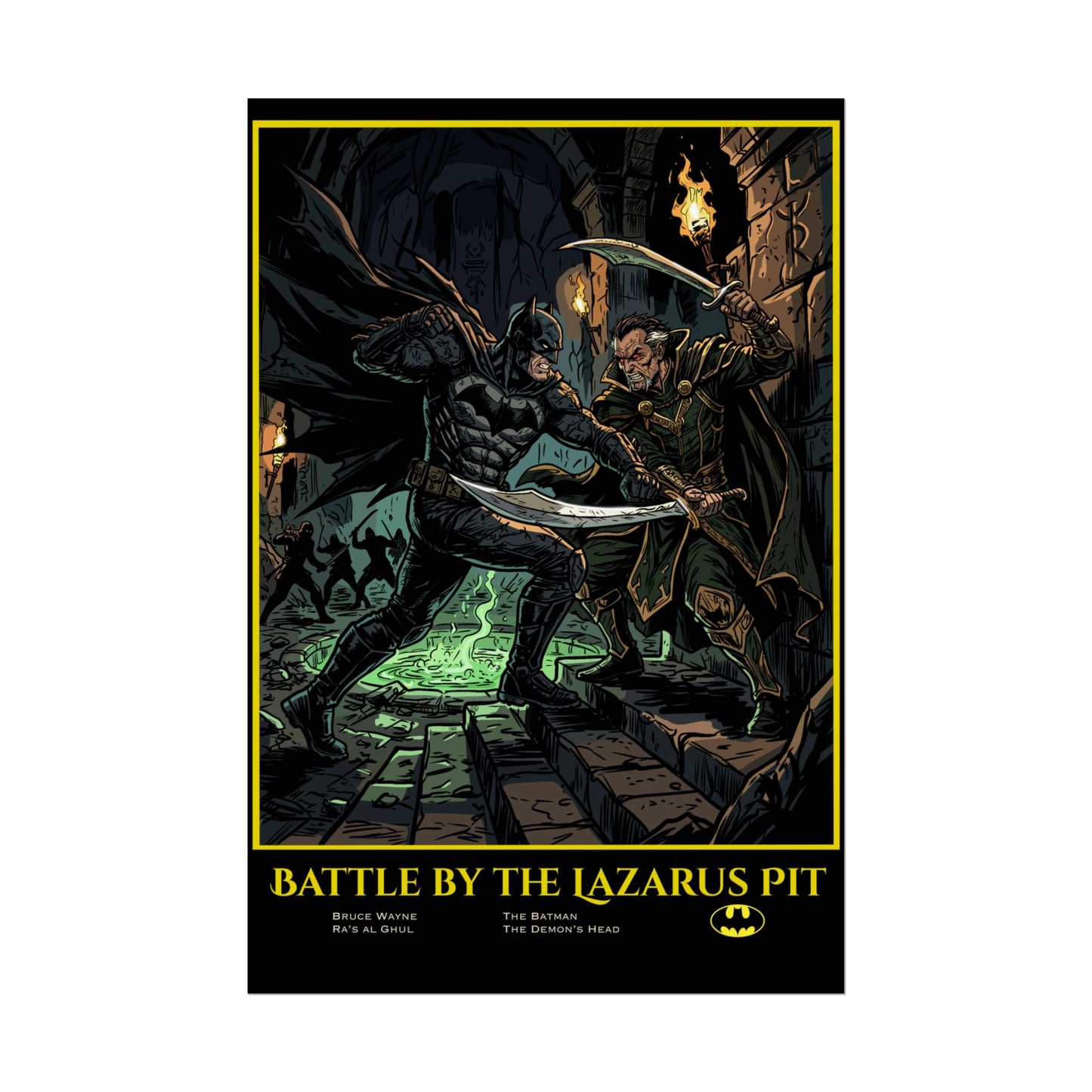 Batman "Battle by the Lazarus Pit" Poster — Rolled Collectible Art Print